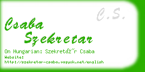 csaba szekretar business card